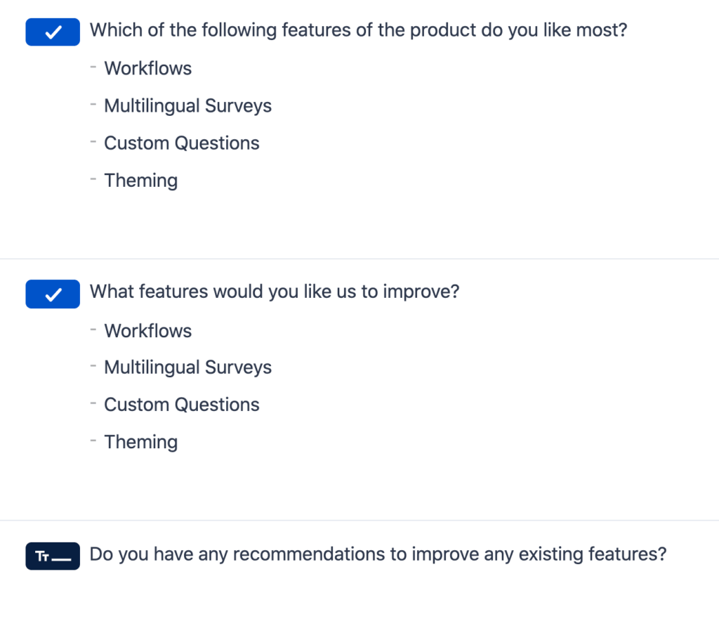 product feedback survey for b2b saas customer journey