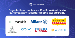 Orgs that have shifted from Qualtrics to SurveySensum