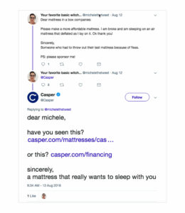 Casper brand loyalty example