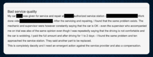 Customer complaints in the automotive industry 4