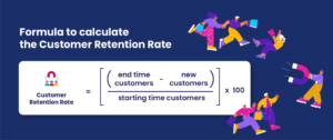 Formula to calculate the Customer Retention Rate