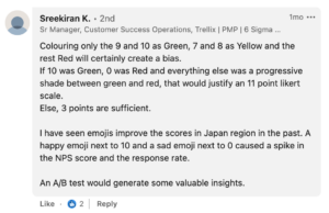 Sreekiran from Trelix opines that a progressive shade from red to green will be a good idea for the color code 