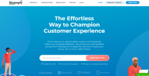 The homepage of Nicereply