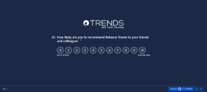 A 11-point scale NPS survey question in retail business