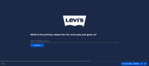 An open-ended follow-up question in an NPS survey in retail