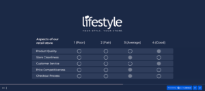 an example of a retail survey question