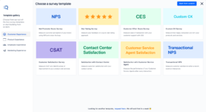 Different survey templates available in SurveySensum